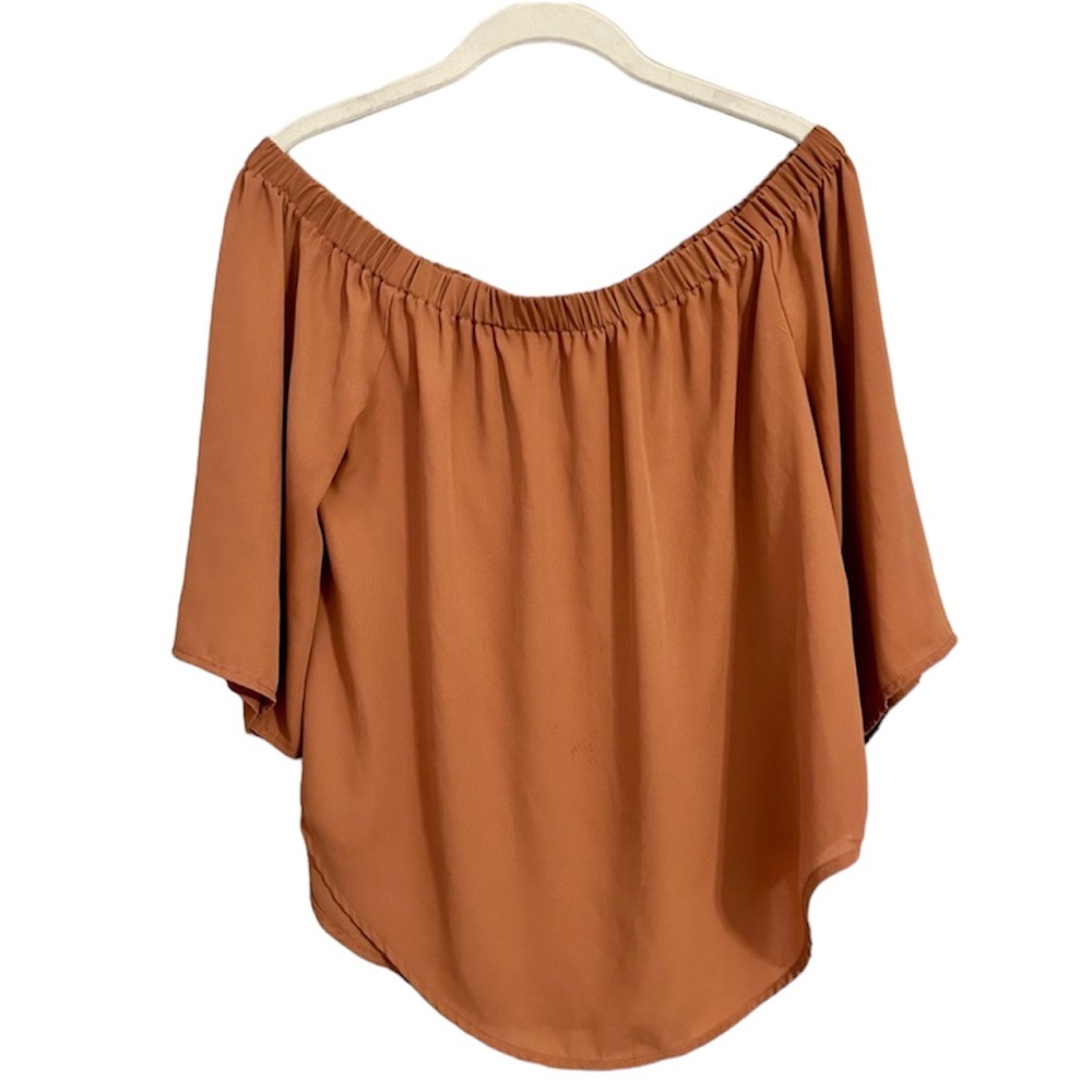 Windsor Orange Off the Shoulder Top Women’s Size Large Smooth Lightweight Shirt!